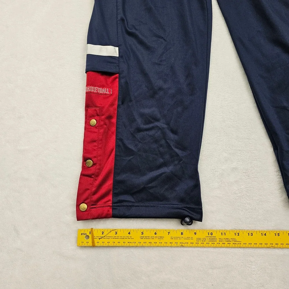 Nike‎ Track Pants Mens Large Navy Blue Red Snap Button Basketball Vintage Y2K